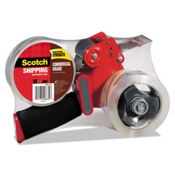 Scotch™ Packaging Tape Dispenser with Two Rolls of Tape, 3" Core, For Rolls Up to 0.75" x 60 yds, Red (MMM37502ST)