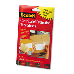 Scotch™ ScotchPad Label Protection Tape Sheets, 4" x 6", Clear, 25/Pad, 2 Pads/Pack (MMM822P)