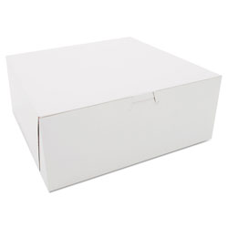 SCT Bakery Boxes, White, Kraft, 10W x 10D x 4H