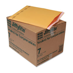 Paper Jiffylite® Jiffylite Self-Seal Bubble Mailer, #7, Barrier Bubble Lining, Self-Adhesive Closure, 14.25 x 20, Golden Kraft, 50/Carton