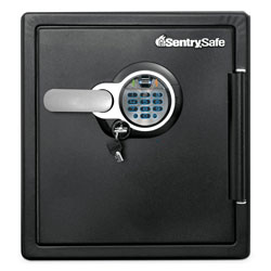 Sentry Fire-Safe with Biometric & Keypad Access, 1.23 cu ft, 16.3w x 19.3d x 17.8h, Black