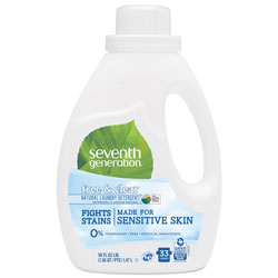 Seventh Generation Natural 2X Concentrate Liquid Laundry Detergent, Free and Clear, 33 loads, 50 oz Bottle