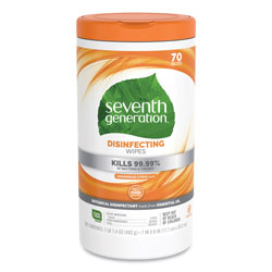 Seventh Generation Botanical Disinfecting Wipes, Lemongrass Citrus, 1-Ply, White, 7 x 8, 70 Wipes