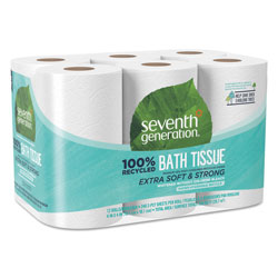 Seventh Generation 100% Recycled Bathroom Tissue, Septic Safe, 2-Ply, White, 240 Sheets per Roll, 12 Roll Pack, 2,880 Sheets Total