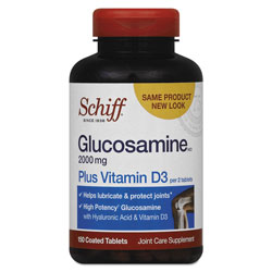Schiff Glucosamine 2000 mg Plus Vitamin D3 Coated Tablet, 150 Count