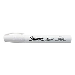 Sharpie® Permanent Paint Marker, Medium Bullet Tip, White, Dozen