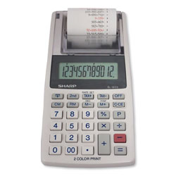 Sharp EL-1611V Printing Calculator, Black/Red Print, 2 Line/Second