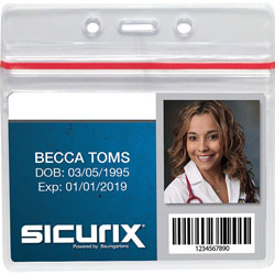 Sicurix Sealable Card Holders, Horizontal, 4"x4", Clear