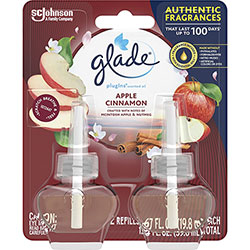 Glade PlugIns Apple Cinnamon Oil Refill, Oil, 1.3 fl oz (0 quart), Apple Cinnamon, 30 Day, 12/Carton, Long Lasting