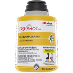 SC Johnson TruShot 2.0 Restroom Cleaner - Concentrate Spray - 10 fl oz (0.3 quart) - Clean Fresh ScentCartridge - 4 / Carton - Clear