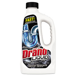 Drano Liquid Drain Cleaner, 32oz Safety Cap Bottle, 12/Carton