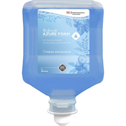 SC Johnson Professional® Refresh Azure Foam Hand Soap, Fresh Apple Scent, 67.6 fl oz (2 L), Dirt Remover, Kill Germs, Hand, Daycare, Office, Blue, Biodegradable, Non-toxic, 1/Carton
