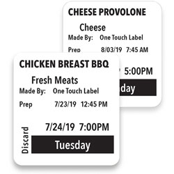 Seiko SLP-FPL Food Prep Printing Labels, 2 in Height x 2 in Width, Self-adhesive Adhesive, Square, Thermal, 500/Roll, 1 Carton