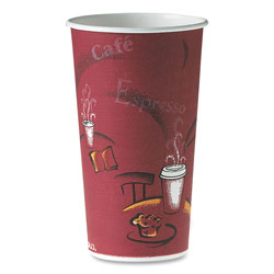 Solo Polycoated Hot Paper Cups, 20 oz, Bistro Design, 600/Carton