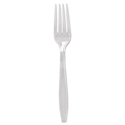Solo Guildware Heavyweight Plastic Cutlery, Forks, Clear, 1000/Carton