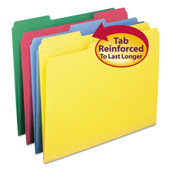 Smead Reinforced Top Tab Colored File Folders, 1/3-Cut Tabs, Letter Size, Assorted, 12/Pack