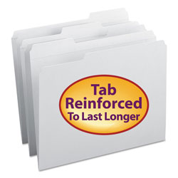 Smead Reinforced Top Tab Colored File Folders, 1/3-Cut Tabs, Letter Size, White, 100/Box