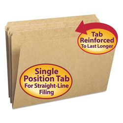 Smead Heavyweight Kraft File Folders, Straight Tab, Legal Size, 11 pt. Kraft, 100/Box