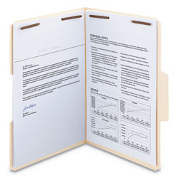 Smead SuperTab Reinforced Guide Height 2-Fastener Folders, 1/3-Cut Tabs, Legal Size, 14 pt. Manila, 50/Box