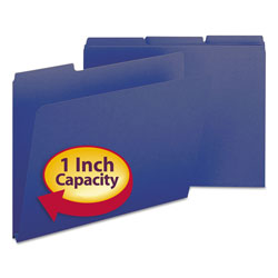 Smead Expanding Recycled Heavy Pressboard Folders, 1/3-Cut Tabs, 1 in Expansion, Letter Size, Dark Blue, 25/Box