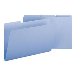 Smead Expanding Recycled Heavy Pressboard Folders, 1/3-Cut Tabs, 1 in Expansion, Legal Size, Blue, 25/Box