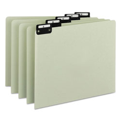 Smead Alphabetic Top Tab Indexed File Guide Set, 1/5-Cut Top Tab, A to Z, 8.5 x 11, Green, 25/Set
