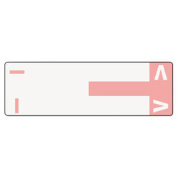 Smead AlphaZ Color-Coded First Letter Combo Alpha Labels, I/V, 1.16 x 3.63, Pink/White, 5/Sheet, 20 Sheets/Pack