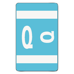 Smead Alpha-Z Color-Coded Second Letter Labels, Letter Q, Light Blue, 100/Pack