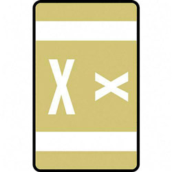 Smead AlphaZ Color-Coded Second Letter Alphabetical Labels, X, 1 x 1.63, Light Brown, 10/Sheet, 10 Sheets/Pack