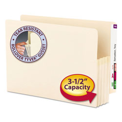 Smead Manila End Tab File Pockets, 3.5 in Expansion, Legal Size, Manila, 25/Box