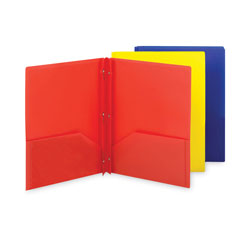 Smead Poly Two-Pocket Folder with Fasteners, 130-Sheet Capacity, 11 x 8.5, Assorted, 6/Pack