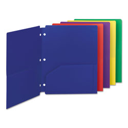 Smead Poly Snap-In Two-Pocket Folder, 11 x 8.5, Assorted, 10/Pack