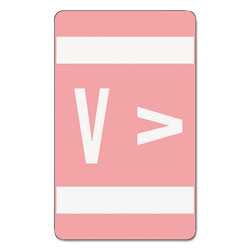 Smead AlphaZ Color-Coded Second Letter Alphabetical Labels, V, 1 x 1.63, Pink, 10/Sheet, 10 Sheets/Pack (SMD67192)