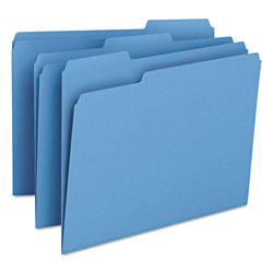 Smead Colored File Folders, 1/3-Cut Tabs, Letter Size, Blue, 100/Box (SMD12043)