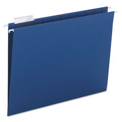 Smead Colored Hanging File Folders, Letter Size, 1/5-Cut Tab, Navy, 25/Box (SMD64057)