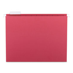 Smead Colored Hanging File Folders, Letter Size, 1/5-Cut Tab, Red, 25/Box (SMD64067)