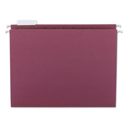 Smead Colored Hanging File Folders, Letter Size, 1/5-Cut Tab, Maroon, 25/Box (SMD64073)
