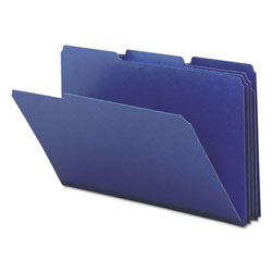 Smead Expanding Recycled Heavy Pressboard Folders, 1/3-Cut Tabs, 1" Expansion, Legal Size, Dark Blue, 25/Box (SMD22541)