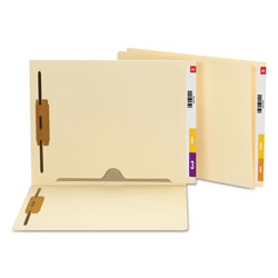 Smead Heavyweight Manila End Tab Pocket Folders with Two Fasteners, Straight Tab, Letter Size, 50/Box