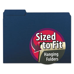 Smead Interior File Folders, 1/3-Cut Tabs, Letter Size, Navy Blue, 100/Box (SMD10279)
