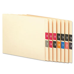 Smead Numerical End Tab File Folder Labels, 0-9, 1.5 x 1.5, Assorted, 250/Roll, 10 Rolls/Box (SMD67430)