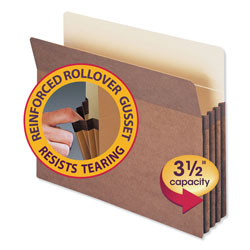 Smead Redrope Drop Front File Pockets, 3.5" Expansion, Letter Size, Redrope, 25/Box (SMD73224)