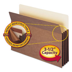 Smead Redrope TUFF Pocket Drop-Front File Pockets w/ Fully Lined Gussets, 3.5" Expansion, Legal Size, Redrope, 10/Box (SMD74380)