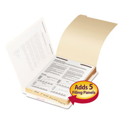 Smead Stackable Folder Dividers w/ Fasteners, 1/5-Cut End Tab, Letter Size, Manila, 50/Pack (SMD35600)
