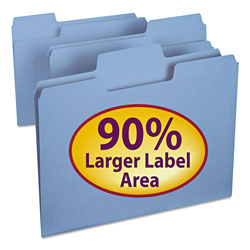 Smead SuperTab Colored File Folders, 1/3-Cut Tabs, Letter Size, 11 pt. Stock, Blue, 100/Box (SMD11986)