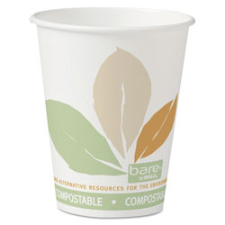 Solo Bare by Solo Eco-Forward PLA Paper Hot Cups, 8 oz, Leaf Design,50/Bag,20 Bags/Ct (SCC378PLA-BB)
