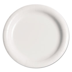Solo Bare Eco-Forward Clay-Coated Paper Plate, 9 in, WH, Rnd, Mdmwgt, 125/Pk, 4 PK/CT