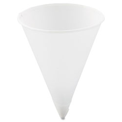 Solo Cone Water Cups, Paper, 4oz, Rolled Rim, White, 200/Bag, 25 Bags/Carton (SCC4R)