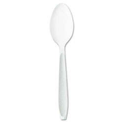 Solo Impress Heavyweight Polystyrene Cutlery, Teaspoon, White, 1000/Carton
