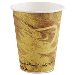 Solo Mistique Polycoated Hot Paper Cup, 8 oz, Printed, Brown